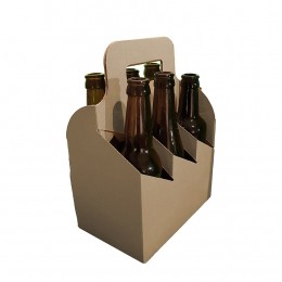 6-pack för flaskor brun